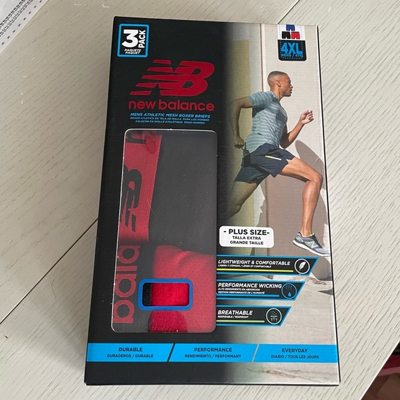New Balance Men's Athletic Mesh Boxer Briefs Size 4XL 3 Pack NIB Multicolor - Picture 2 of 7